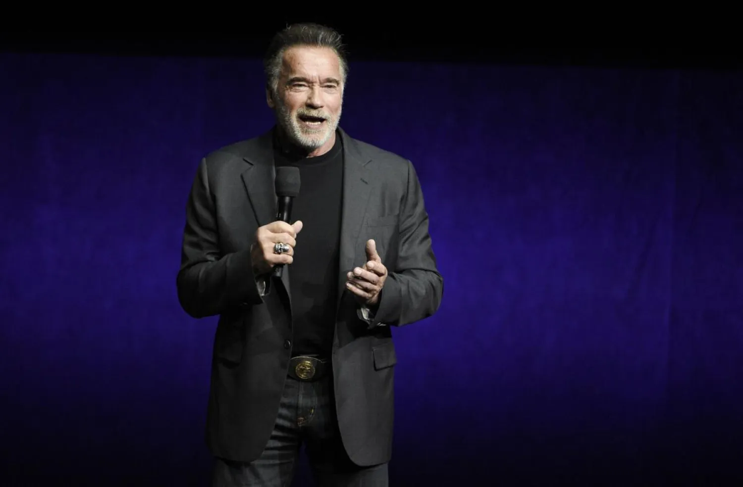 Arnold Schwarzenegger discusses "Terminator: Dark Fate" during the Paramount Pictures presentation at CinemaCon on April 4, 2019, in Las Vegas. Schwarzenegger says he feels "fantastic" after his recent heart surgery. The 73-year-old actor and former California governor said on social media Friday, Oct. 23, 2020, that he had a new aortic valve implanted in his heart. (Photo by Chris Pizzello/Invision/AP, File)