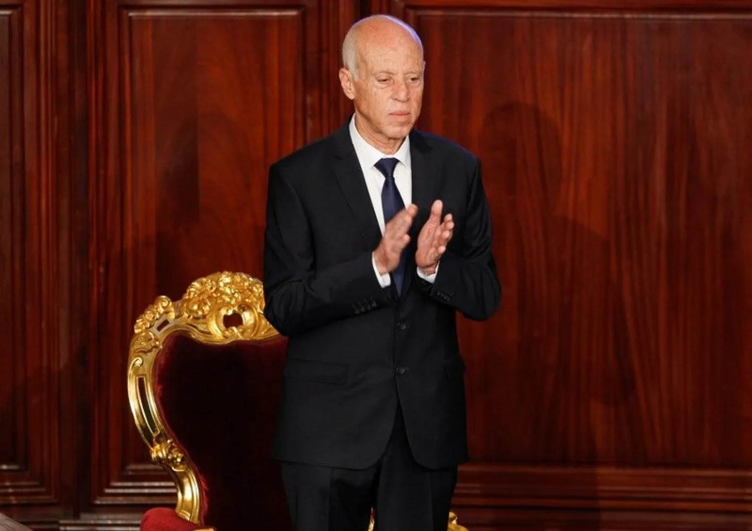 Tunisia's elected president Kais Saied takes the oath of office at the Assembly of People's Representatives in Tunis | Reuters 