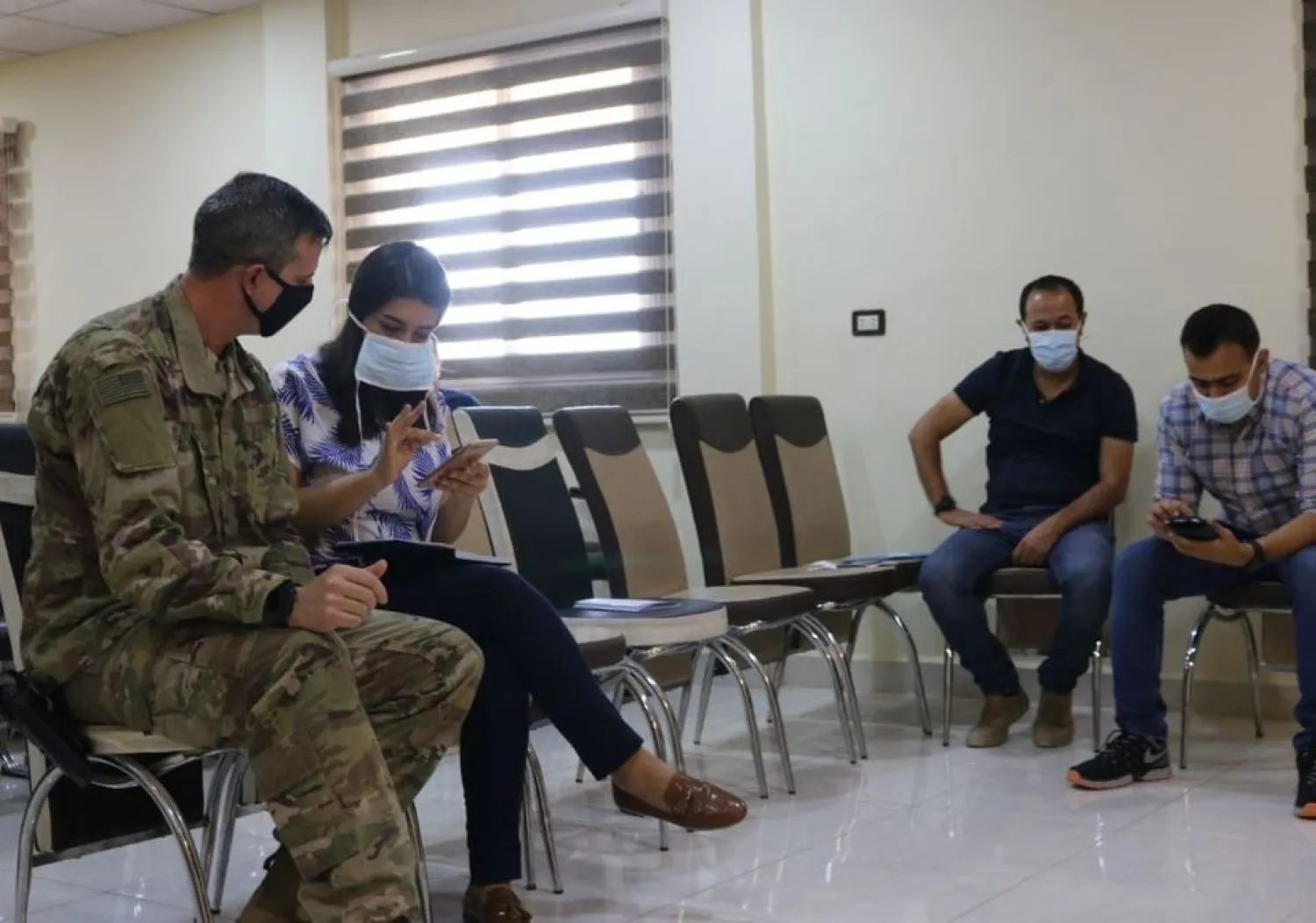 During the meeting with local businesses in Ash-Shaddadi  via CJTF-OIR Official Facebook page.
