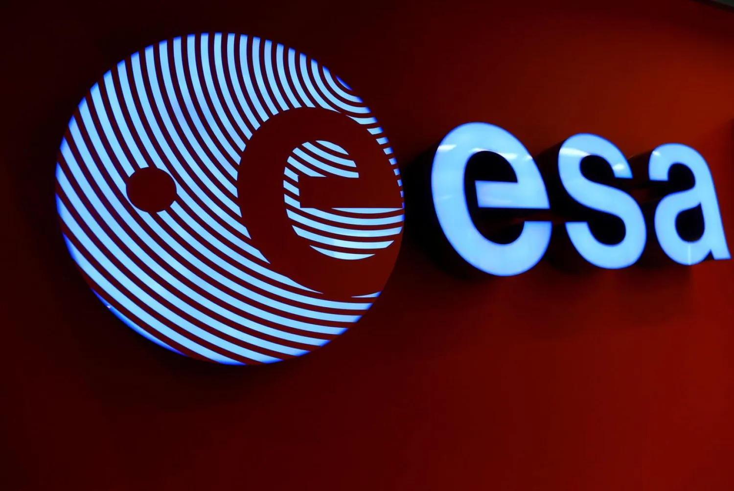 FILE PHOTO: A logo of the European Space Agency (ESA) is pictured at the headquarters in Darmstadt, Germany, September 30, 2016. REUTERS/Ralph Orlowski/File Photo