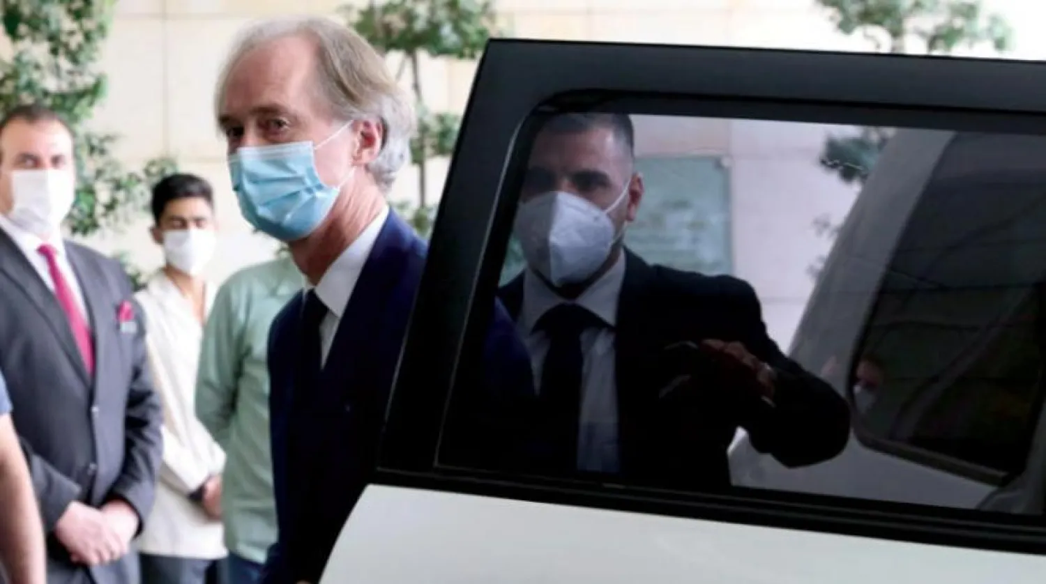 The UN special envoy for Syria, Geir Pedersen, during his meeting to Damascus last Sunday. EPA