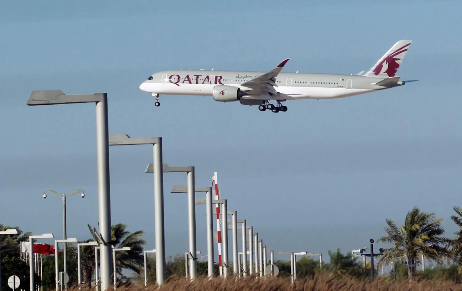 A Qatar Airways plane is seen in Doha, Qatar June 5, 2017. REUTERS/Stringer