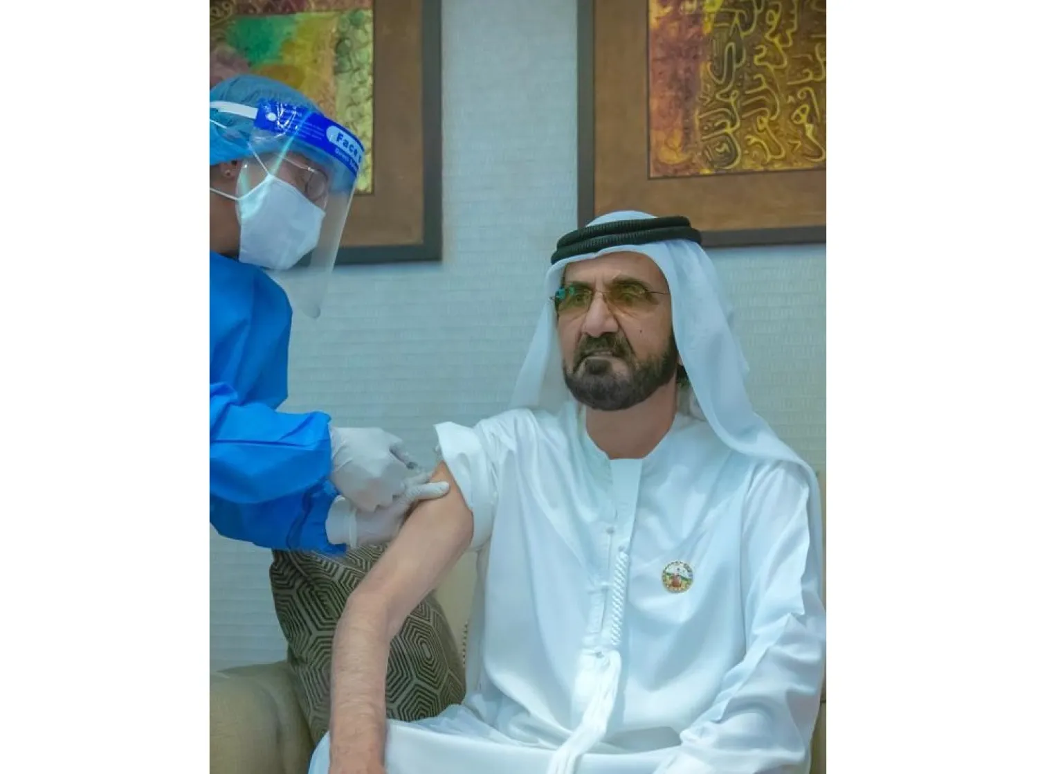 Dubai Ruler Mohammed bin Rashid receives COVID-19 vaccine. WAM
