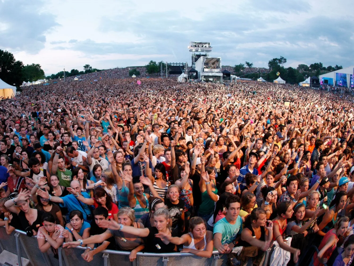 People wait for a concert during Festival d'été de Québec. Mathieu Belanger/Reuters