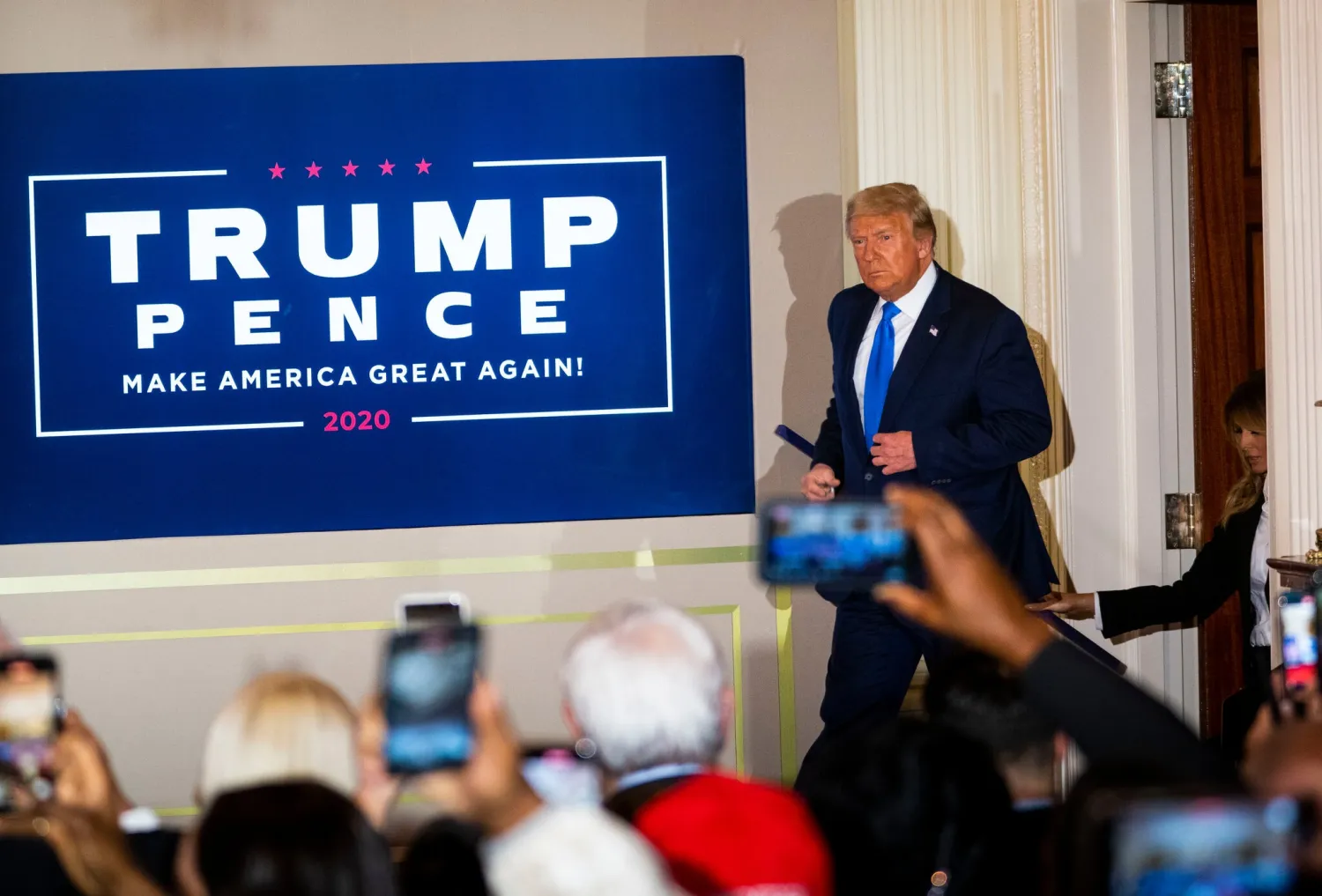 President Trump on Wednesday morning at the White House. Trailing former Vice President Joseph R. Biden Jr., Mr. Trump sought immediately to discredit the election based on invented fraud claims.Credit...Doug Mills/The New York Times