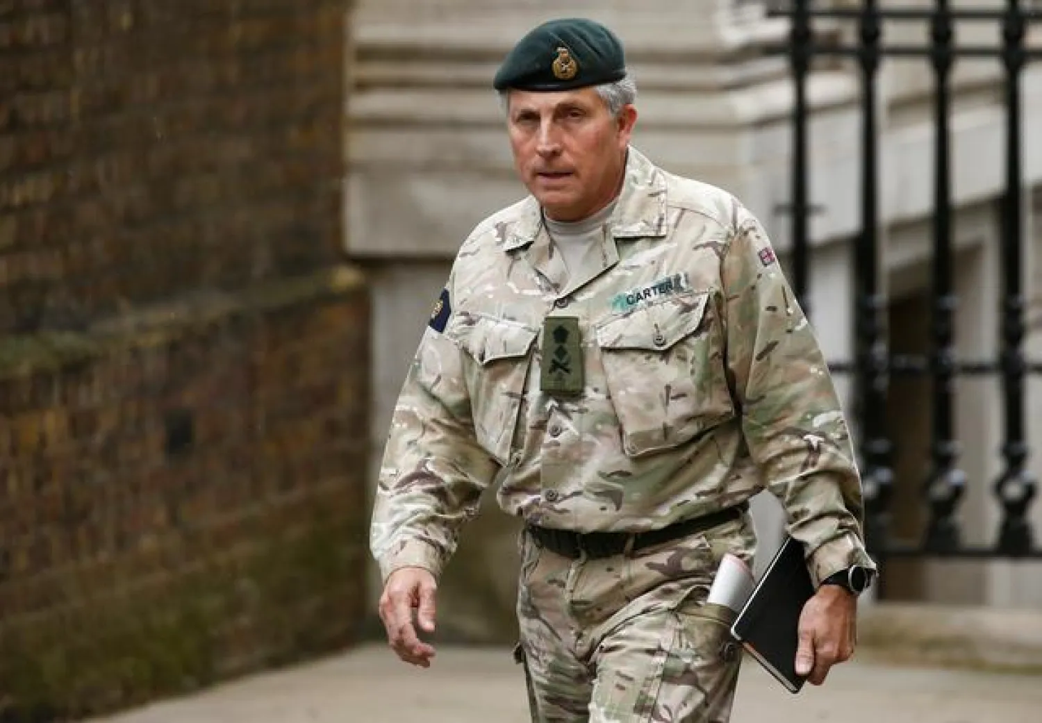 British Army General Sir Nick Carter arrives for a meeting to address the government's response to the coronavirus outbreak, at Downing Street in London, Britain March 12, 2020. REUTERS/Henry Nicholls