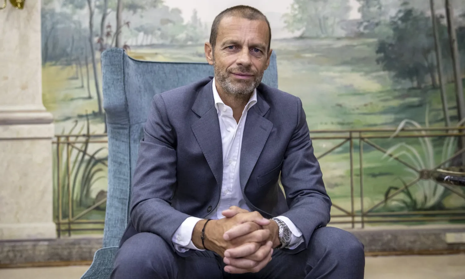 There has not yet been the merest suggestion from Uefa president, Aleksander Ceferin, that the Champions League be postponed or canceled amid a second wave of coronavirus.
Photograph: Manu Fernández/AP