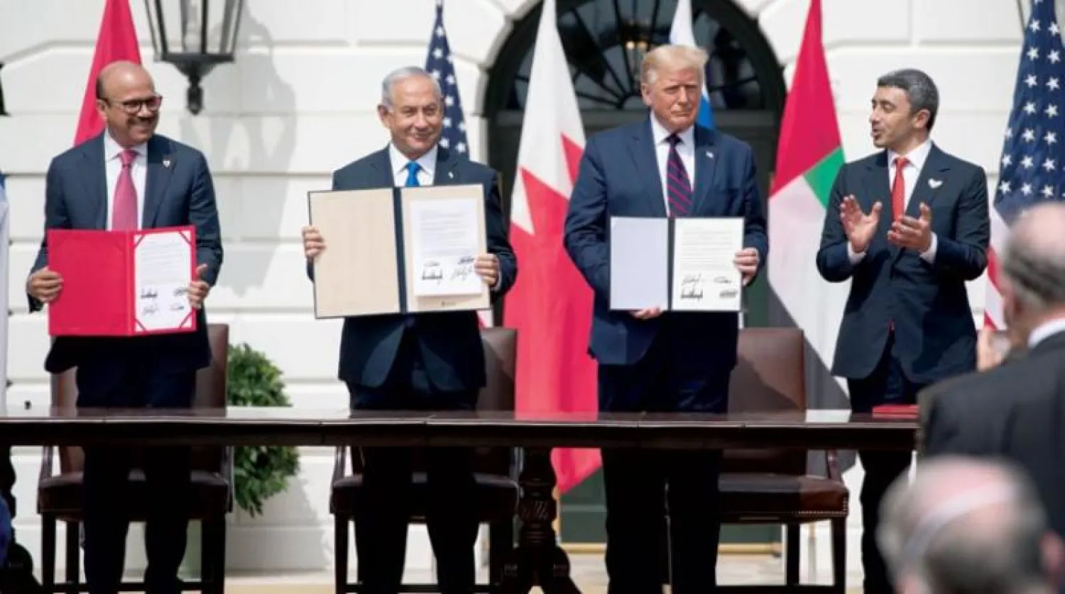 توقيع اتفاق السلام بين إسرائيل والإمارات والبحرين في البيت الأبيض منتصف سبتمبر الماضي (أ.ف.ب)