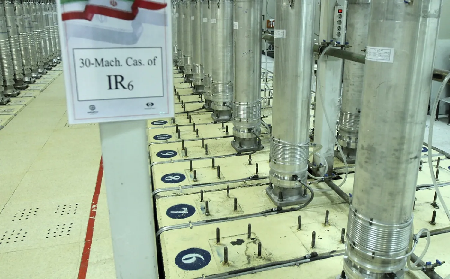 Centrifuge machines in the Natanz uranium enrichment facility in central Iran, November 5, 2019. (Atomic Energy Organization of Iran via AP, File)