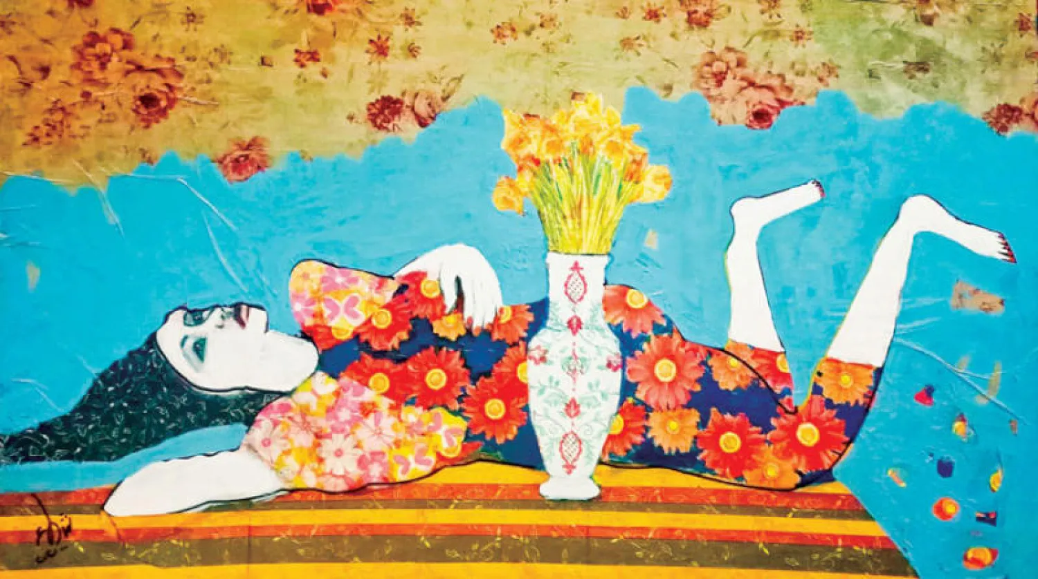 لوحة للفنانة شيماء محمود (الشرق الأوسط)