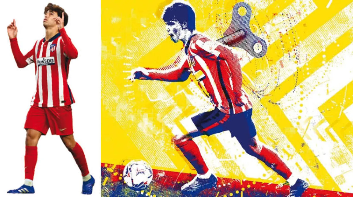 البرتغالي جواو فيليكس لاعب يتمتع بمهارة التهديف وصناعة الفرص مع أتلتيكو ومنتخب بلاده  -  فيليكس تخلص من الأنانية فأصبح نجماً بارعاً (أ.ف.ب)