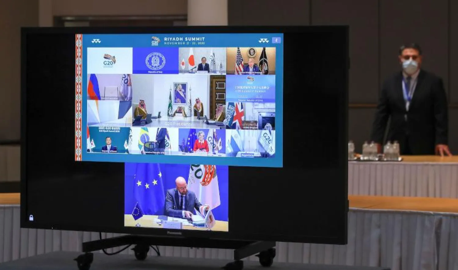 الرئيس الأميركي دونالد ترمب شارك في القمة الافتراضية لمجموعة العشرين التي تستضيفها السعودية (أ.ف.ب)