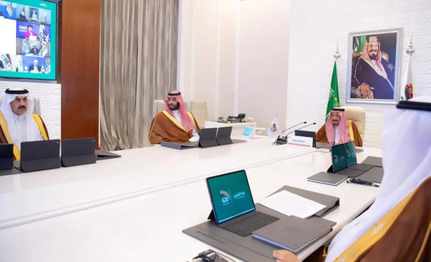 رئاسة السعودية لمجموعة العشرين استضافت فعالية بشأن تعزيز التأهب والتصدي للأوبئة على هامش «قمة الرياض» (واس)