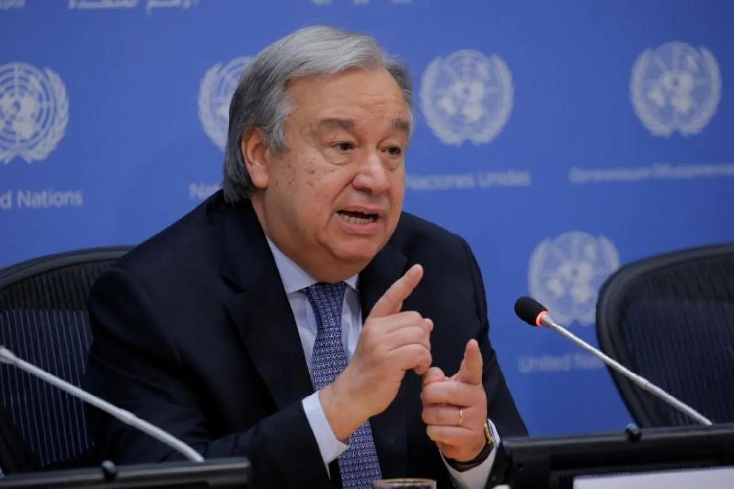 FILE PHOTO: United Nations Secretary-General Antonio Guterres takes part in a news conference at the United Nations headquarters in New York, U.S., June 20, 2017. REUTERS/Lucas Jackson
