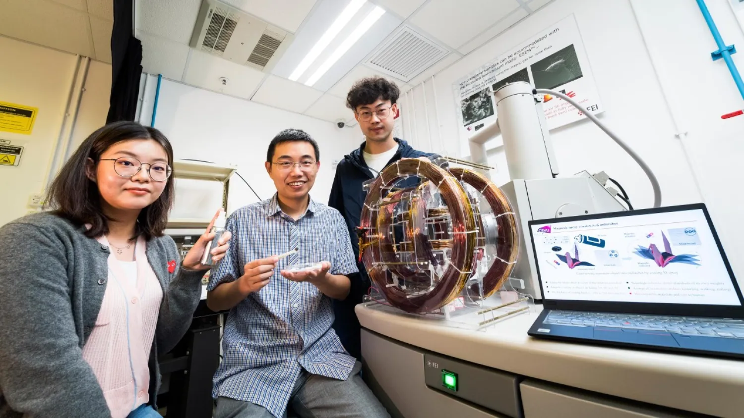 Dr. Shen (Middle) & the team at CityU. Credit: City University of Hong Kong