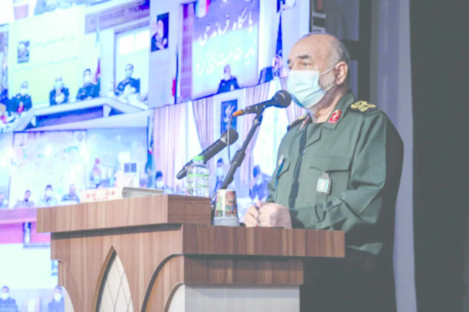 صورة نشرها موقع «الحرس الثوري» لقائده اللواء حسين سلامي في مراسم تقديم القائد الجديد لطهران أمس