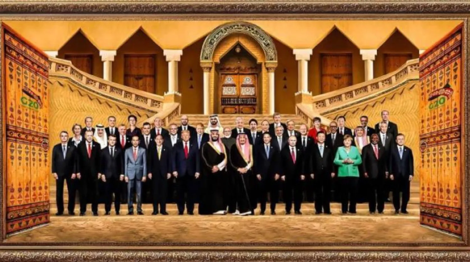 


اثر هنری سران گروه ۲۰ در یک قاب از نبیله ابو الجدایل