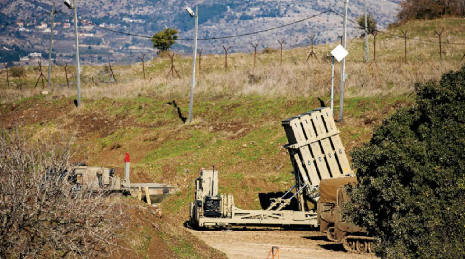 القبة الحديدية الإسرائيلية المضادة للصواريخ في الجولان السوري المحتل (رويترز)