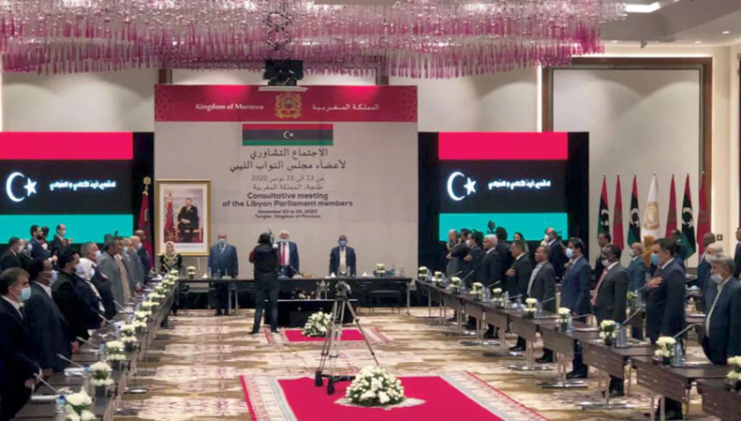 جانب من اجتماعات أعضاء النواب الليبي في طنجة (الشرق الأوسط)