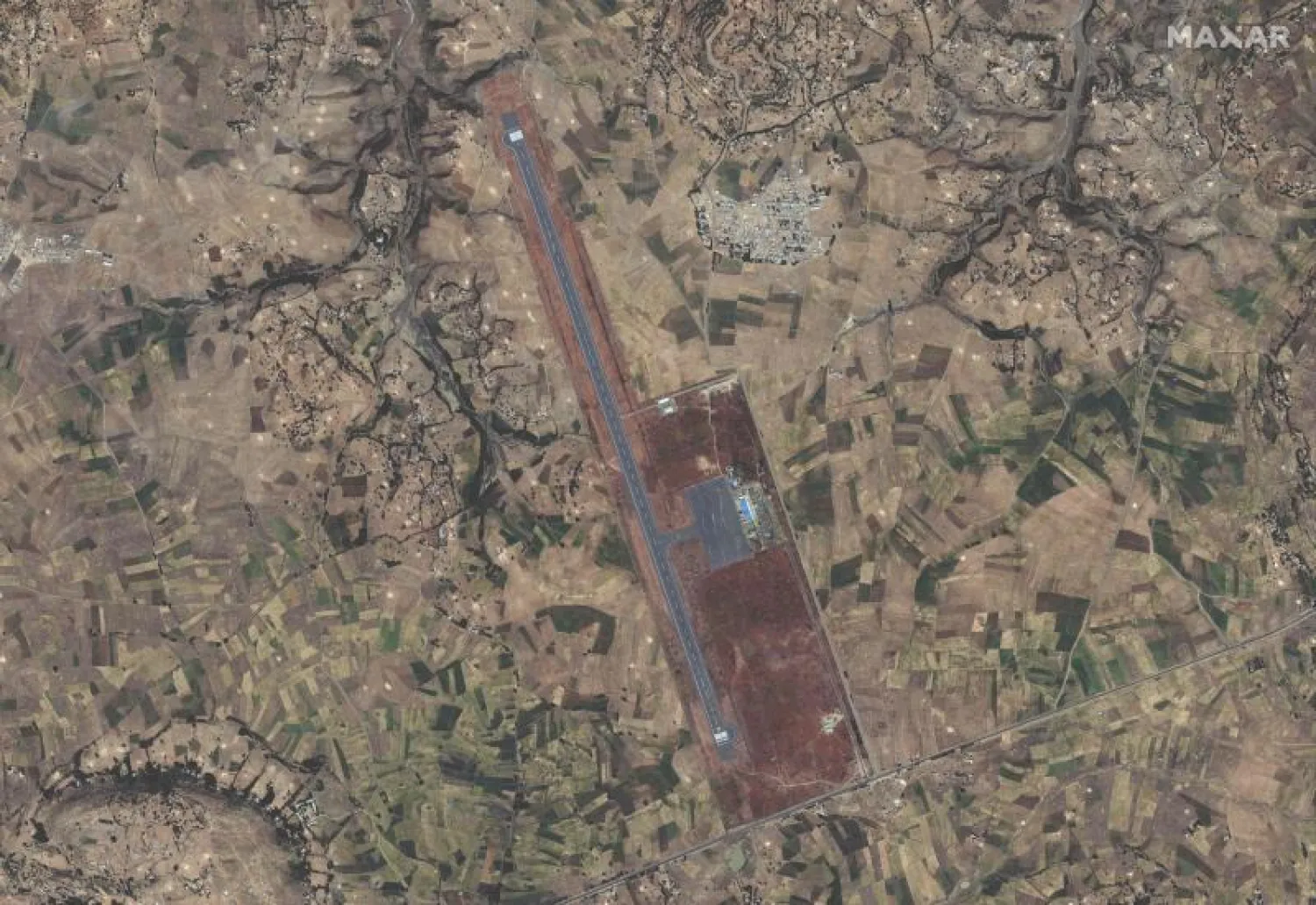 صورة بالأقمار الصناعية لمنظر عام لمطار أكسوم في إثيوبيا (أ.ف.ب)