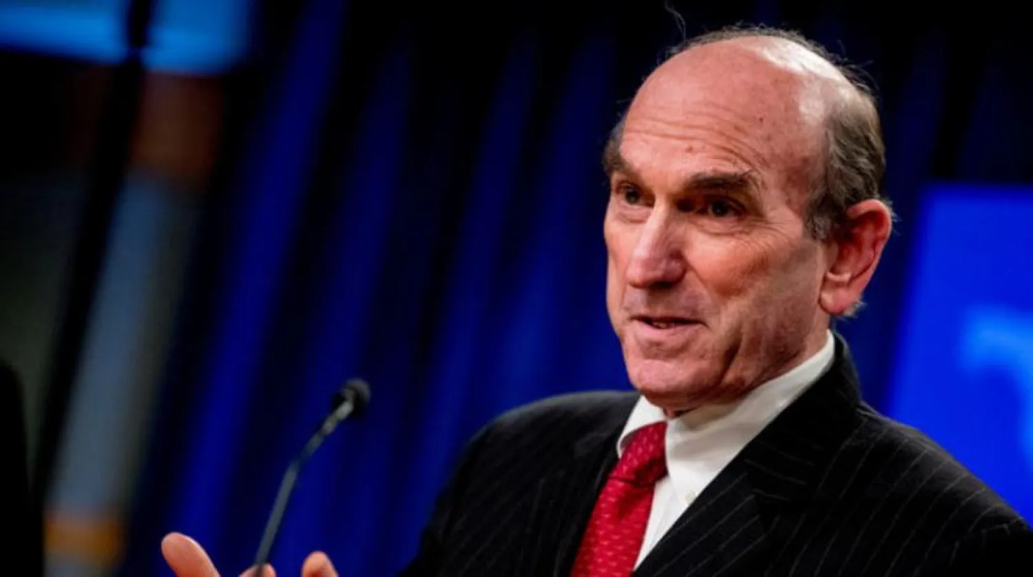 US Special Representative for Iran and Venezuela Elliott Abrams speaking at a press conference in Washington in March 2020. Reuters file photo