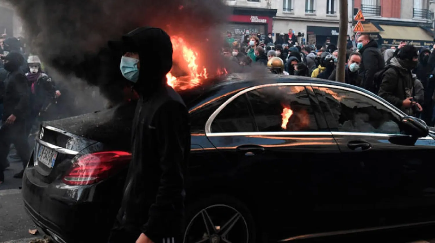 من التظاهرات الفرنسية السبت (أ.ف.ب)