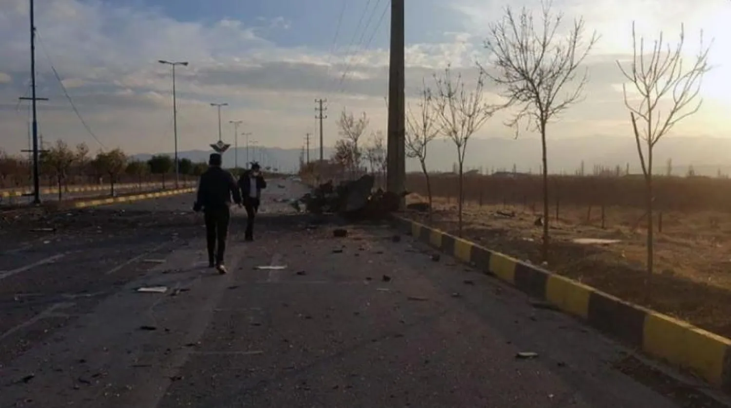 A view shows the site of the attack that killed Fakhrizadeh, outside Tehran, Iran, November 27, 2020. WANA (West Asia News Agency) via REUTERS 