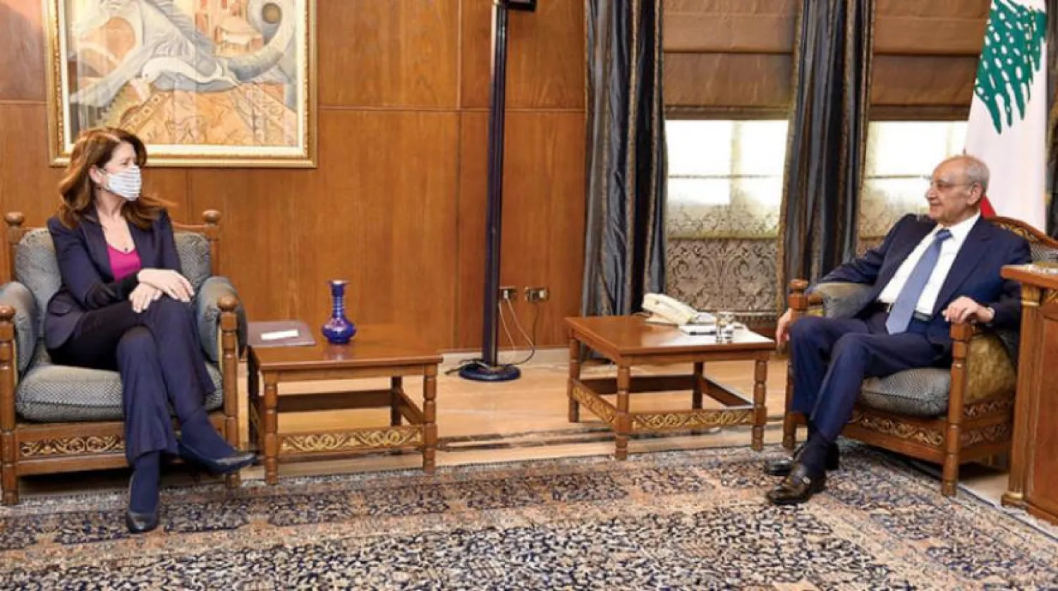 Speaker Nabih Berri meets with US Ambassador to Lebanon Dorothy Shea (NNA)