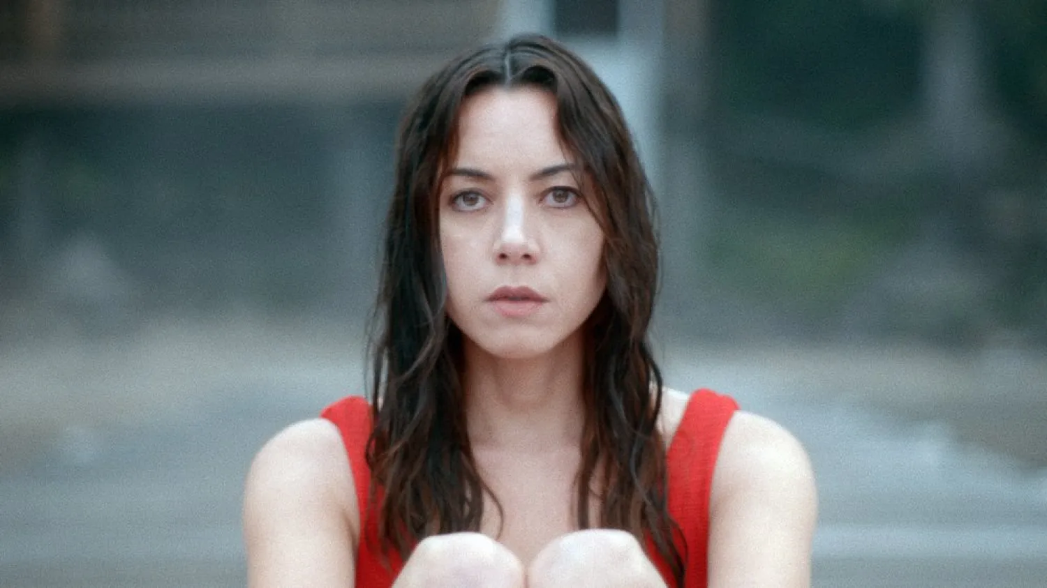 This image released by eOne/Momentum Pictures shows Aubrey Plaza in a scene from "Black Bear." (eOne/Momentum Pictures via AP)
