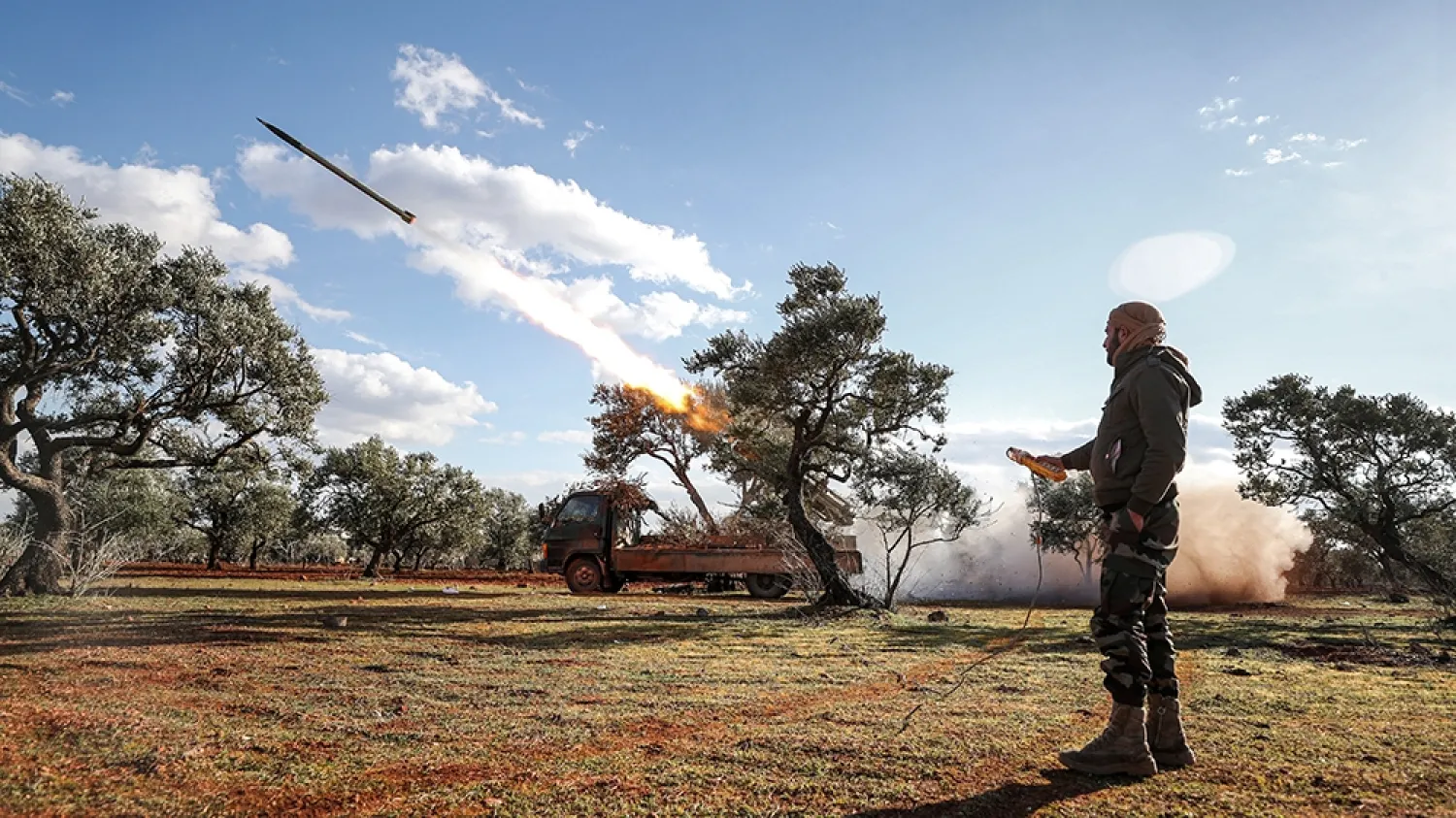  Fighting in Taftanaz [Omar Haj Kadour/AFP]
