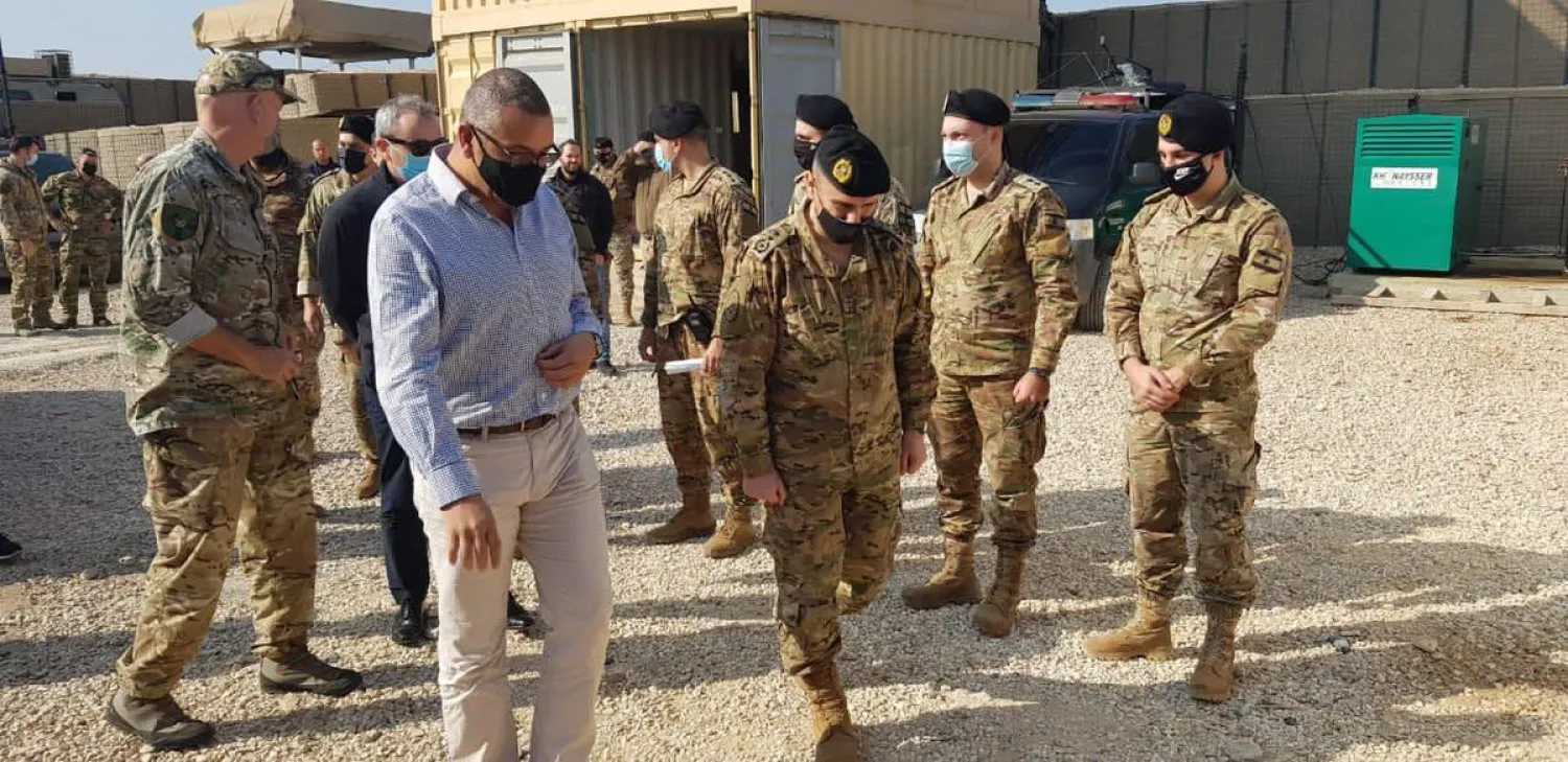 The UK Minister for the Middle East, James Cleverly, during his visit to Lebanon