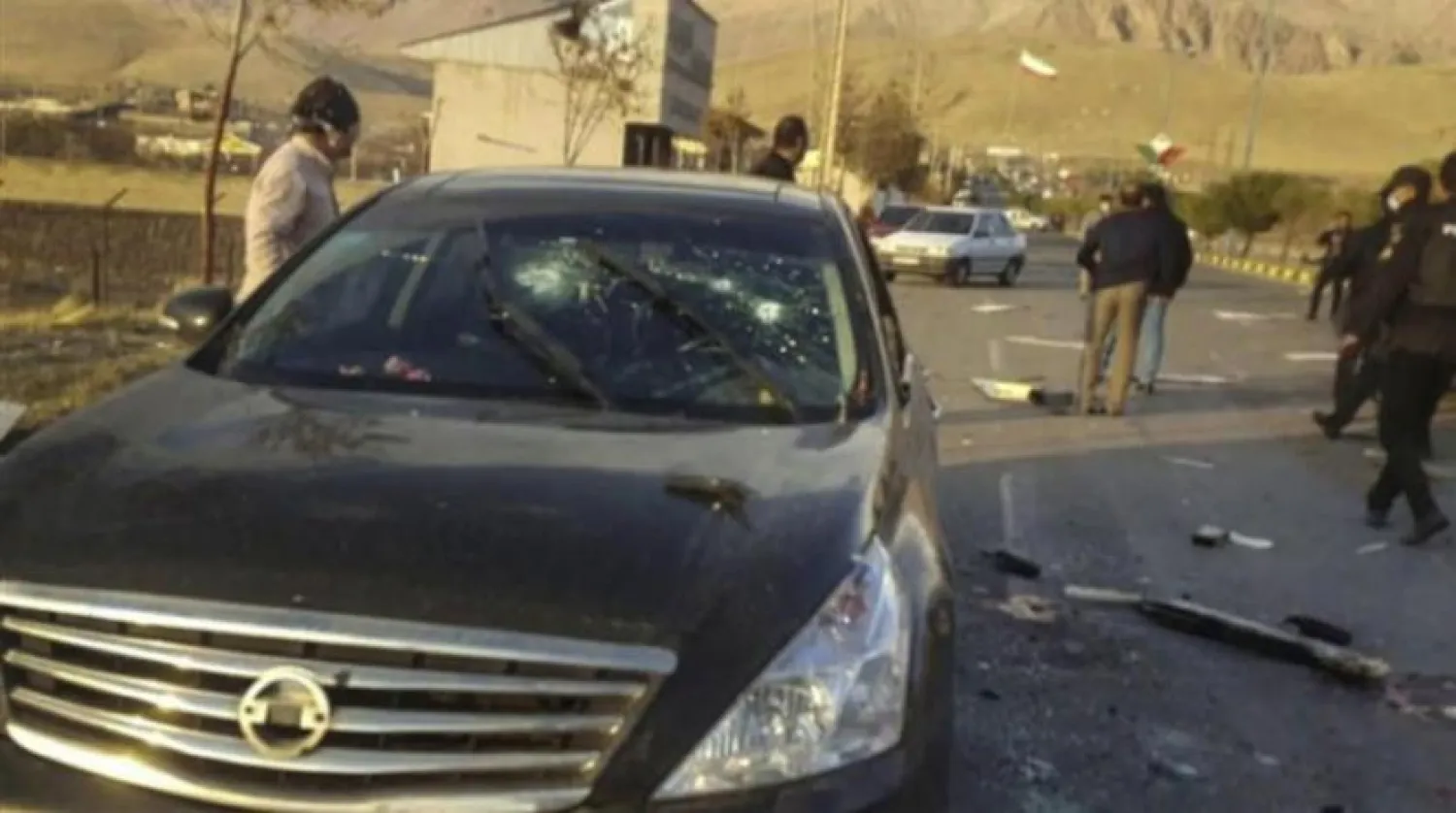 The scene where Mohsen Fakhrizadeh was killed in Absard, a small city just east of Tehran, can be seen on Friday, Nov. 27, 2020. (AP)