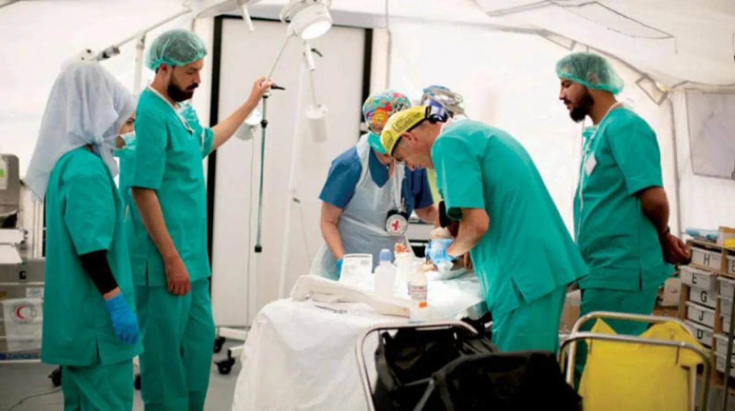 Fırat’ın doğusundaki bir Kovid-19 test laboratuarı. (Şarku’l Avsat)