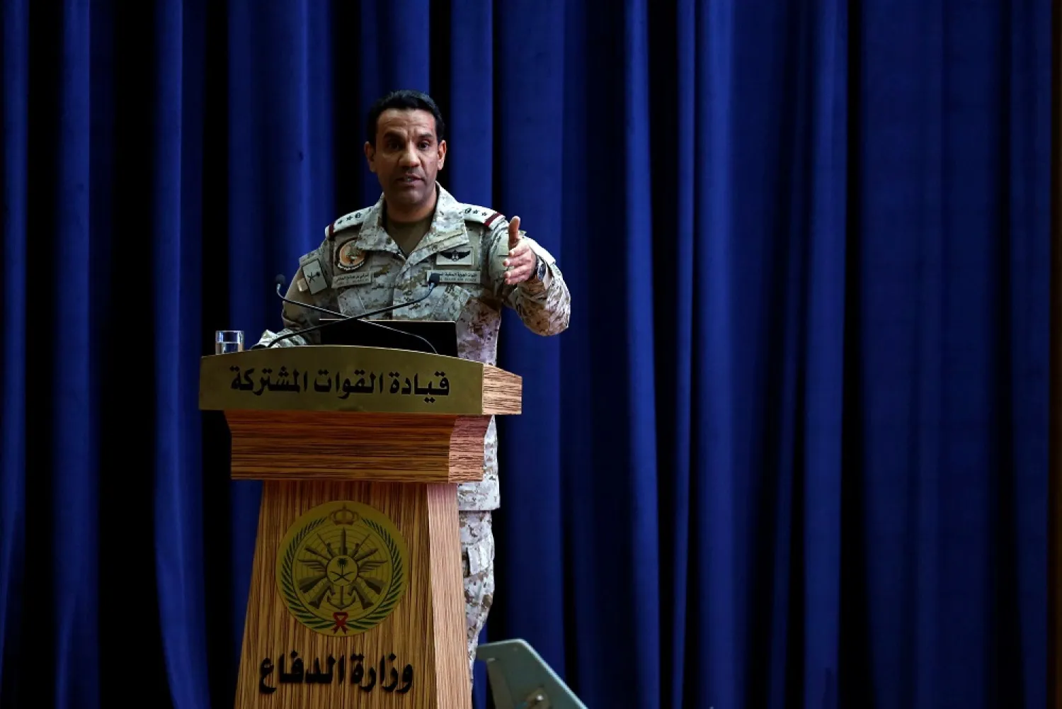 Arab coalition spokesman Colonel Turki al-Malki. (Reuters)