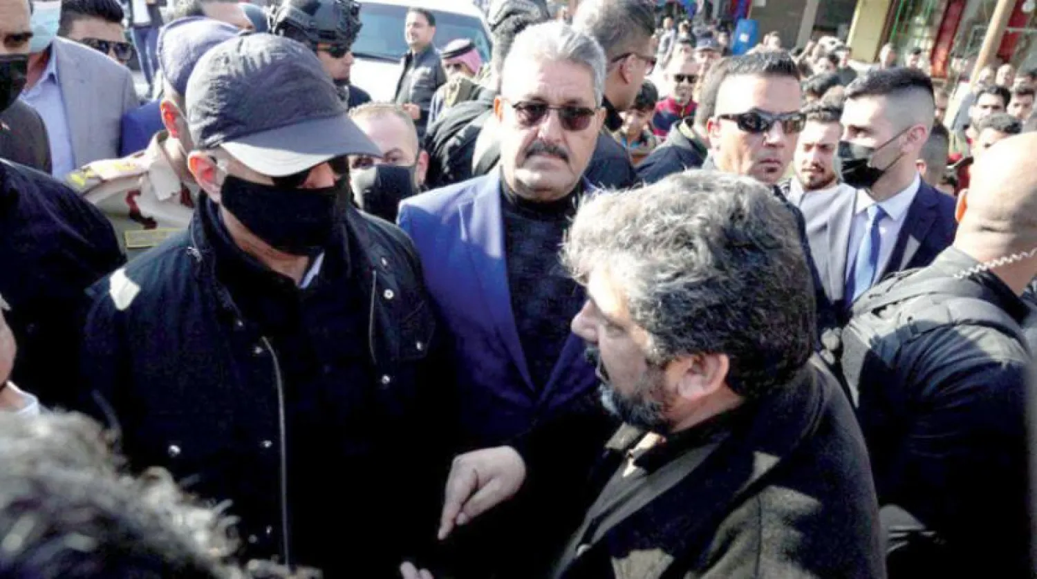 Iraqi Prime Minister Mustafa al-Kadhimi during a tour in Fallujah’s streets and markets on Thursday, December 10, 2020. (Premier’s official Twitter account) 

                                                                                  