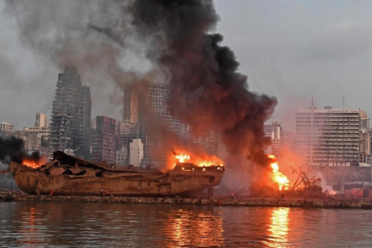 The Beirut port after the devasting blast on August 4. (Getty Images)