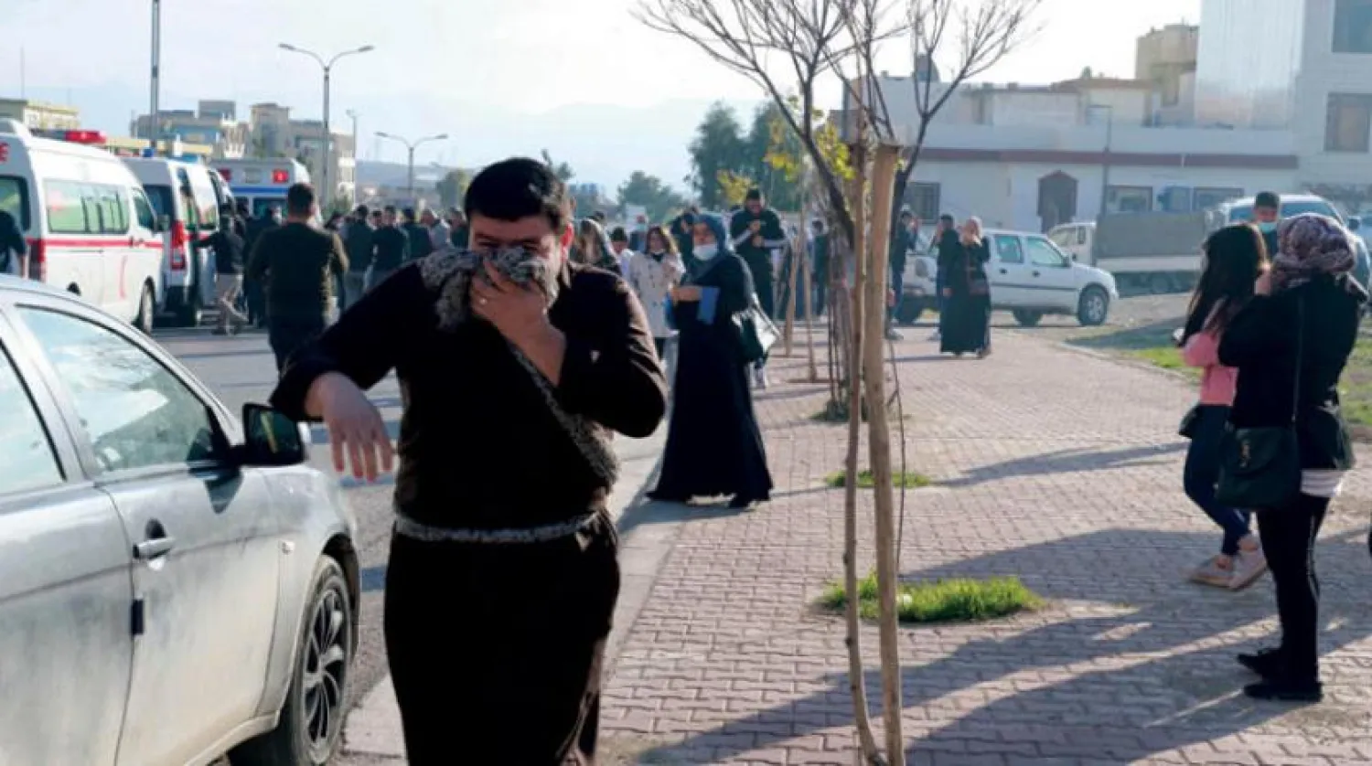 Protests against delayed payment of salaries in Sulaymaniyah, Kurdistan region, last Friday. (AFP)