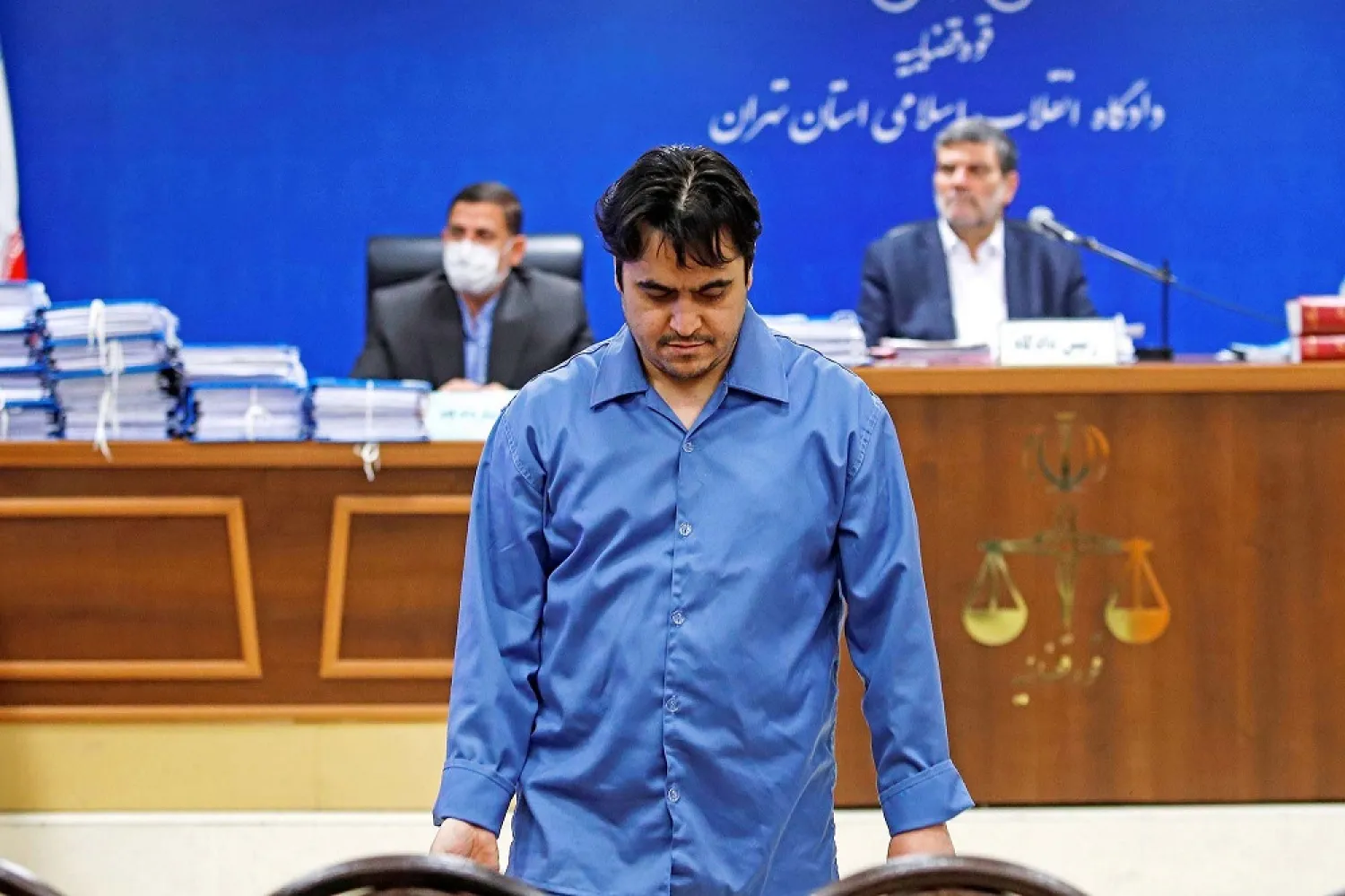 Ruhollah Zam seen during a trial in June in Iran. (Reuters)