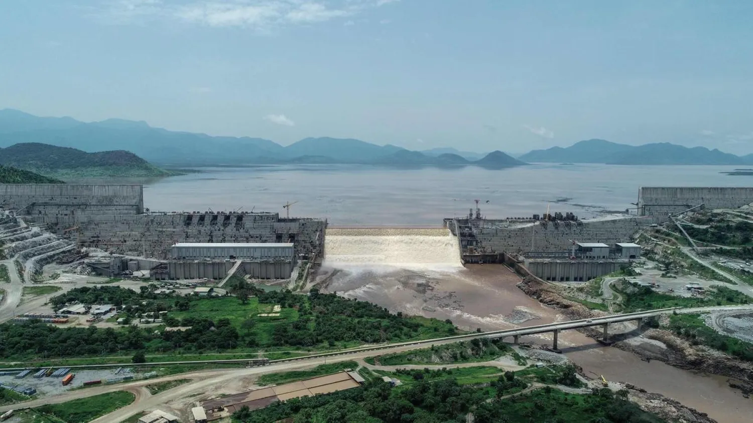 The Grand Ethiopian Renaissance Dam on the Blue Nile River in Guba, northwest Ethiopia. (AFP)