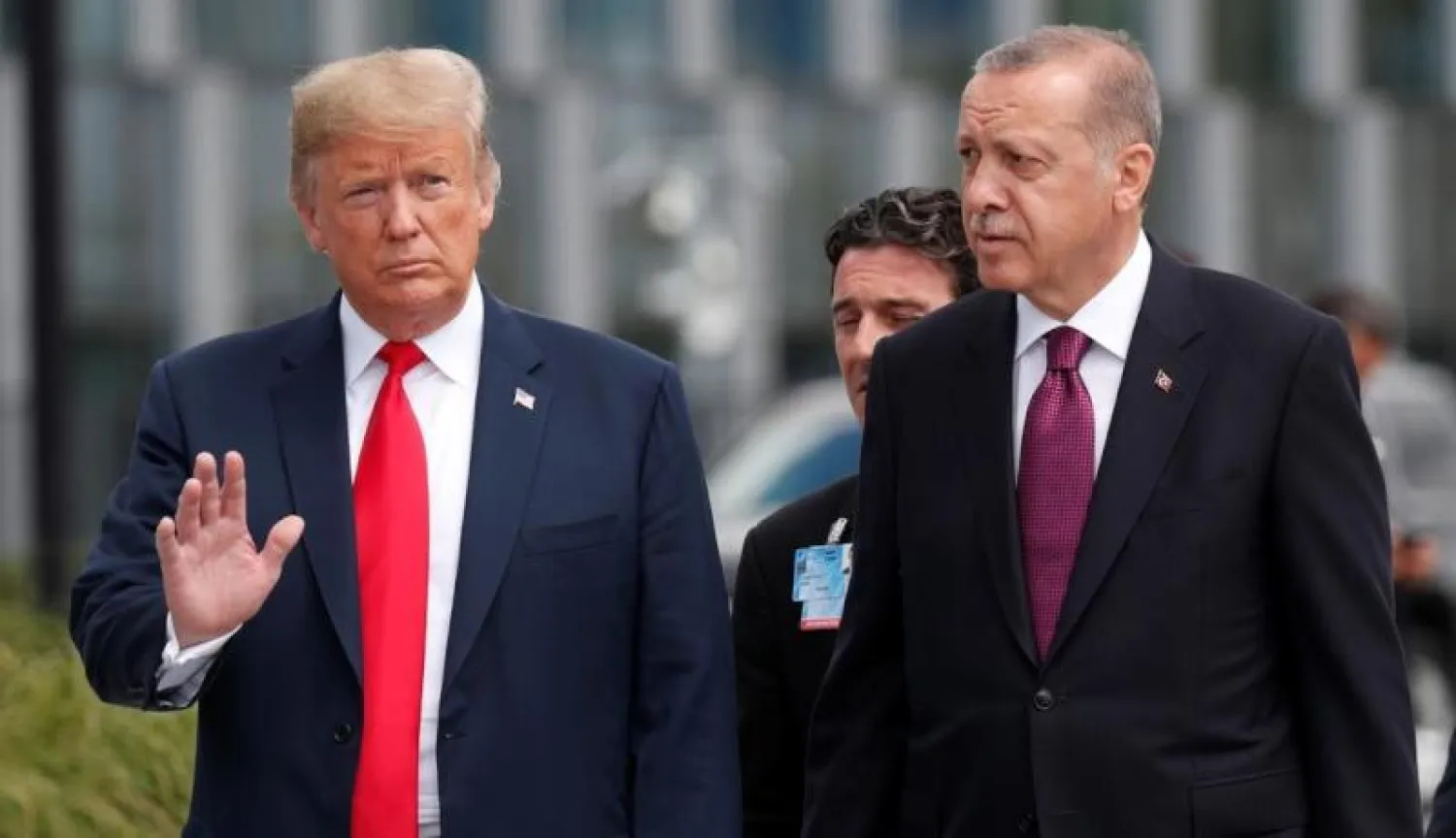 لقاء سابق بين الرئيس الأميركي دونالد ترمب ونظيره التركي رجب طيب إردوغان (أرشيفية - رويترز)