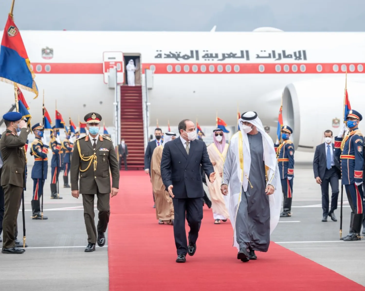 Abu Dhabi Crown Prince Sheikh Mohamed bin Zayed al-Nahyan and Egyptian President Abdel Fattah al-Sisi in Cairo. (WAM)