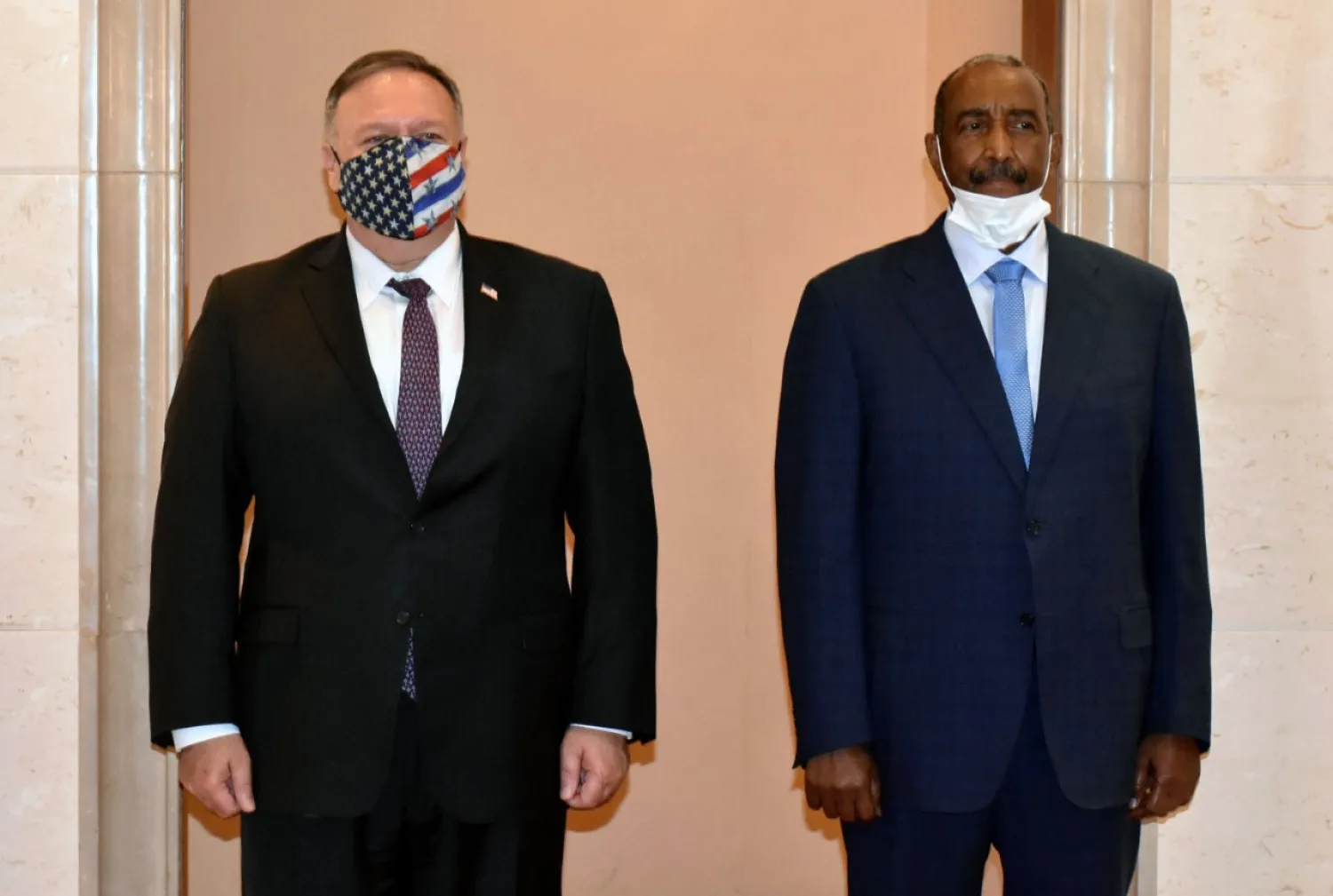 US Secretary of State Mike Pompeo with Sudan's Sovereign Council Chief General Abdel Fattah al-Burhan in Khartoum. (File photo: AFP Photo)
