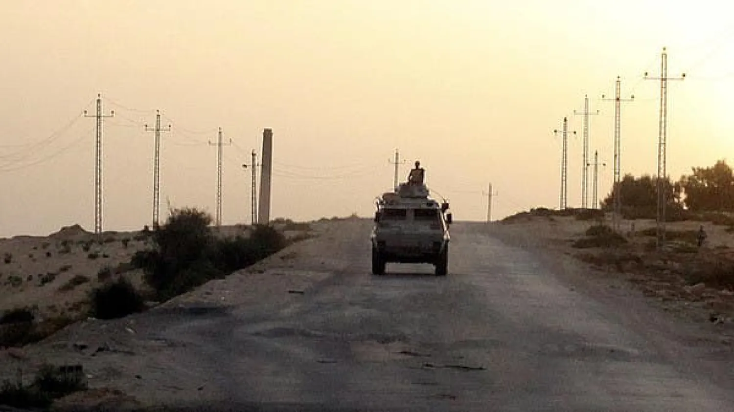 An Egyptian military vehicle is seen on the highway in northern Sinai, Egypt. (File photo: Reuters)
