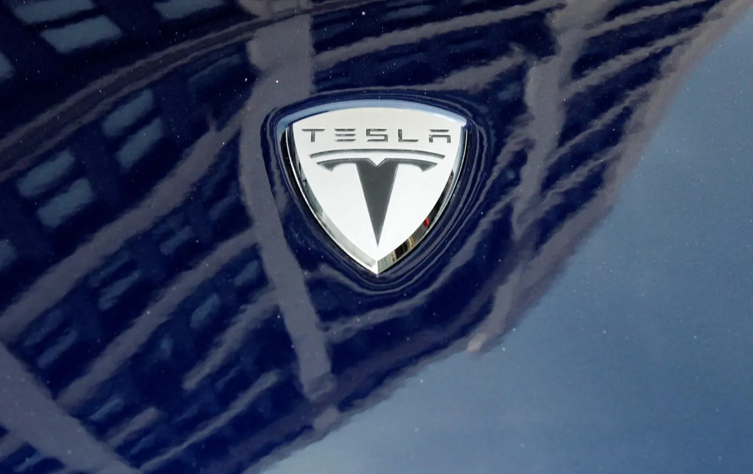 A logo of Tesla Motors on an electric car model is seen outside a showroom in New York June 28, 2010. (Reuters)