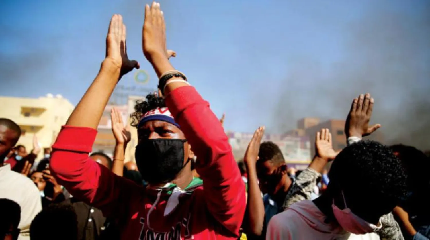 Sudanese citizens commemorate the second anniversary of the revolution (EPA)
