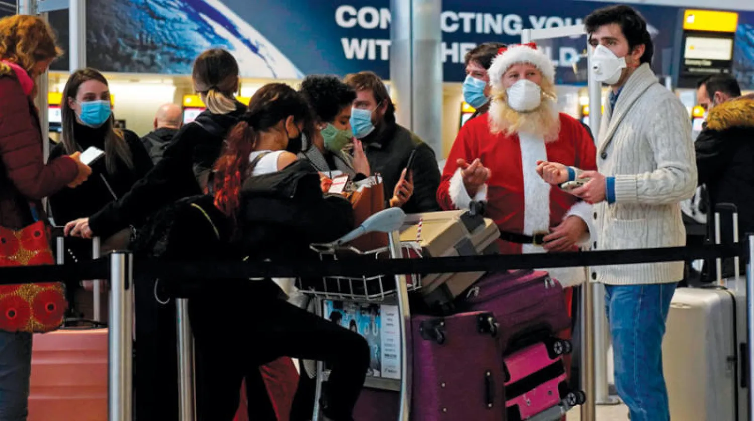 إلغاء رحلات من مطار هيثرو في لندن أمس (أ.ف.ب)