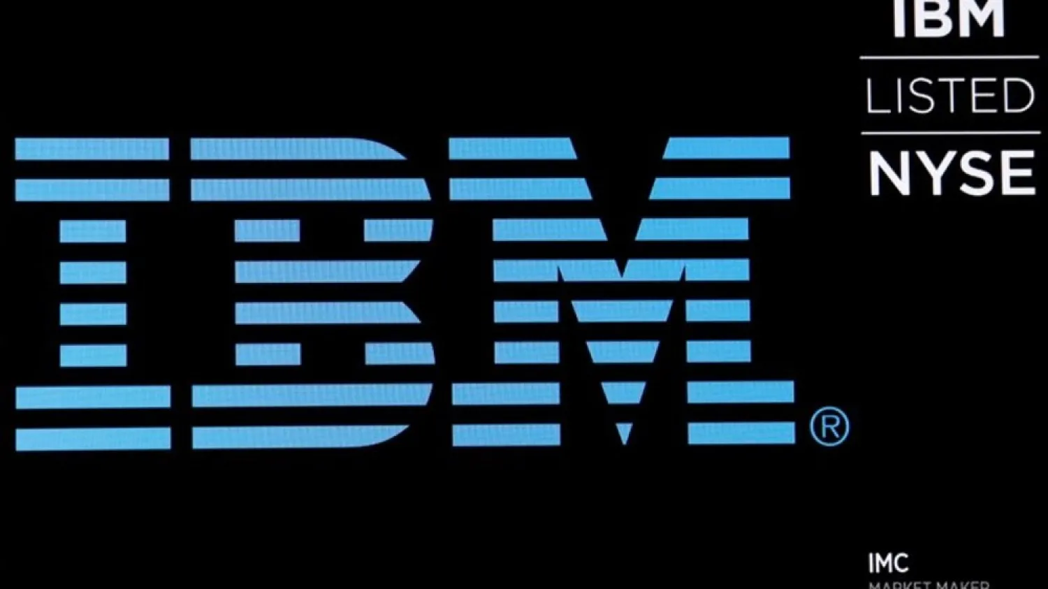 The logo for IBM is displayed on a screen on the floor of the New York Stock Exchange (NYSE) in New York, US, June 27, 2018. (Reuters)