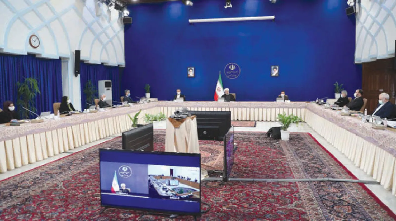 صورة نشرها موقع الرئاسة الإيرانية من الاجتماع الأسبوعي للوزراء برئاسة حسن روحاني