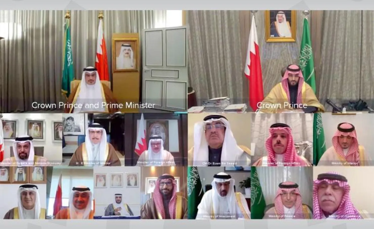 الأمير محمد بن سلمان والأمير سلمان بن حمد يترأسان اجتماع مجلس التنسيق السعودي - البحريني عن بعد (بنا)
