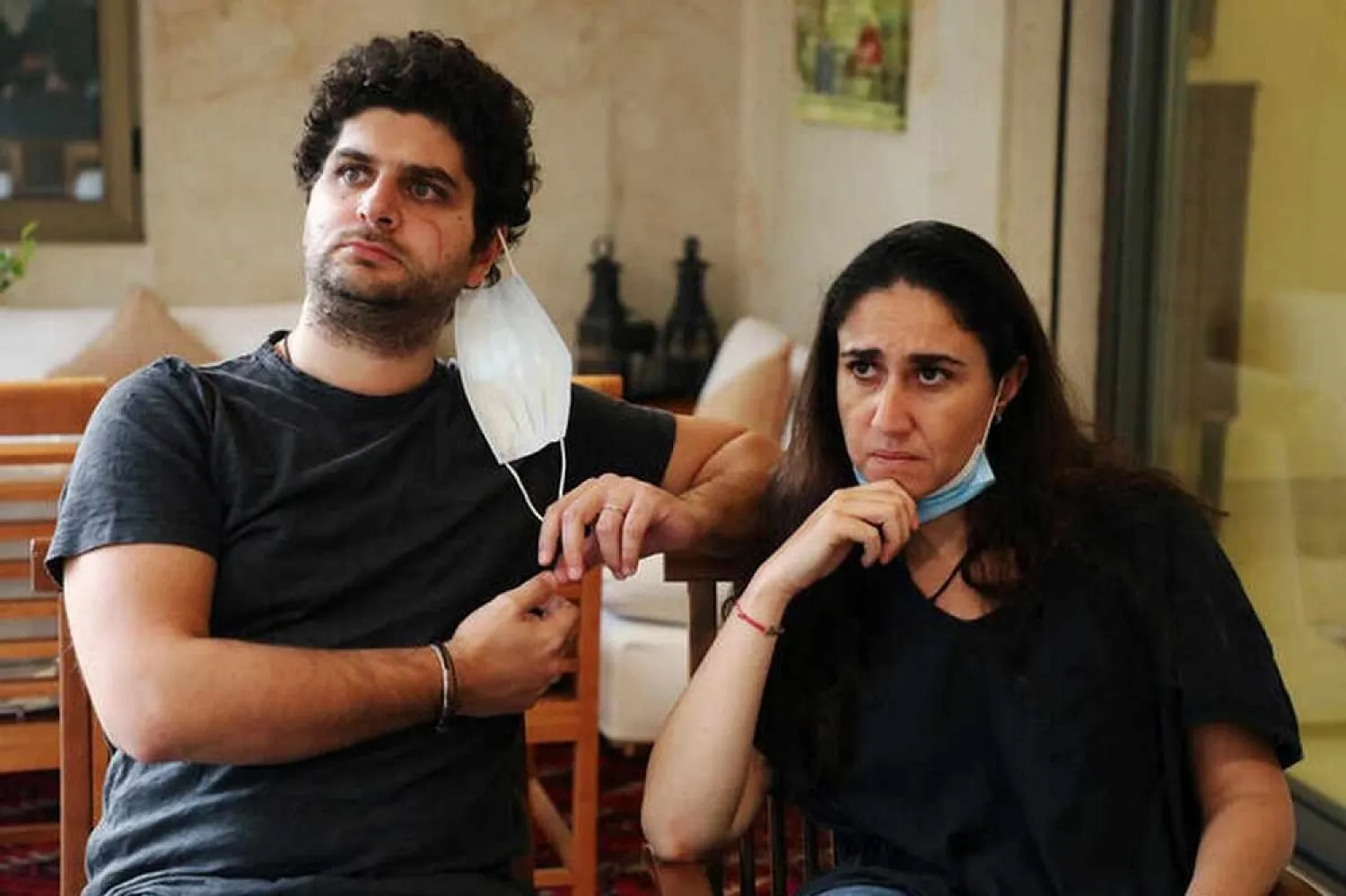 Tracy and Paul Najjar, whose daughter Alexandra was killed in the Aug. 4 explosion at Beirut port, attend an interview with Reuters in Beirut, Lebanon December 8, 2020. (Reuters)